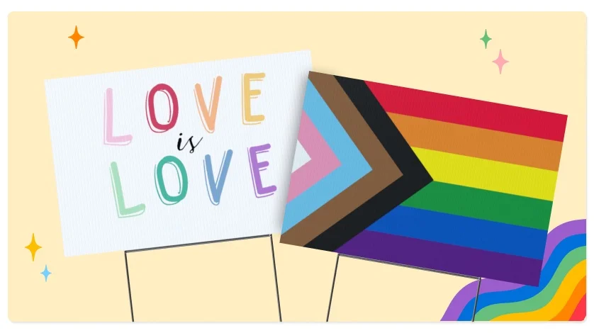Share your pride! Create colorful yard signs for just $15.96.