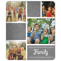 50x60 Sherpa Fleece Photo Blanket with Chalkboard Family Collage design