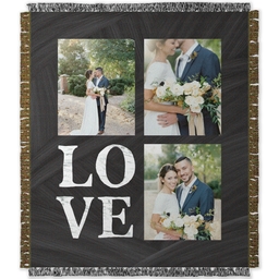 50x60 Photo Woven Throw with Chalkboard Love design