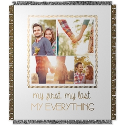 50x60 Photo Woven Throw with Golden Sweetheart design