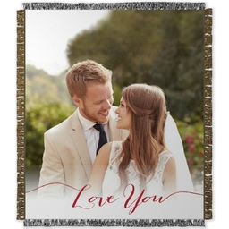 50x60 Photo Woven Throw with Love You Forever design