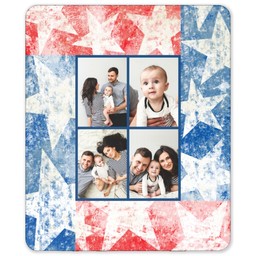 50x60 Sherpa Fleece Photo Blanket with Red White and Blue design