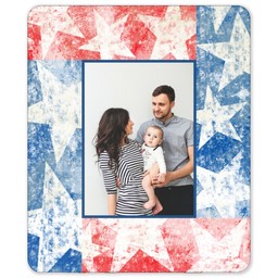 50x60 Sherpa Fleece Photo Blanket with Red White and Blue Overthrow design