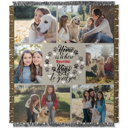 50x60 Photo Woven Throw with Running To Greet You design