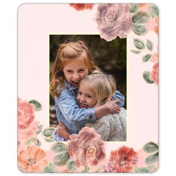 50x60 Sherpa Fleece Photo Blanket with Soft Floral Pink design
