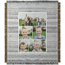 50x60 Photo Woven Throw with Wood Plank design