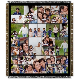 50x60 Photo Woven Throw with Custom Color Collage design