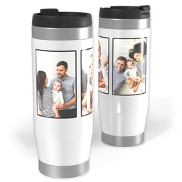 14oz Personalized Travel Tumbler with 3 Collage With Black Border design