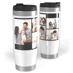 14oz Personalized Travel Tumbler with 6 Collage With Text design