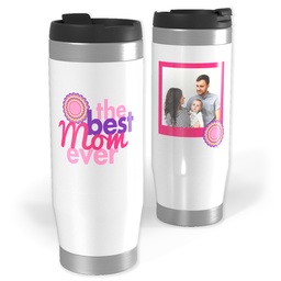 14oz Personalized Travel Tumbler with The Best Mom Ever design