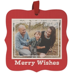 Maple Ornament - Fancy Brackets with Framed Merry Wishes design