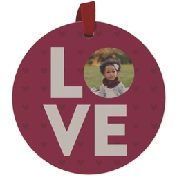 Maple Ornament - Round with Love Cut-out design