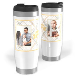 14oz Personalized Travel Tumbler with Perfect Pop Plaid design