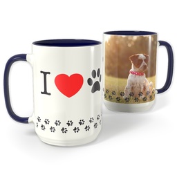 Blue Photo Mug, 15oz with Love Pets design