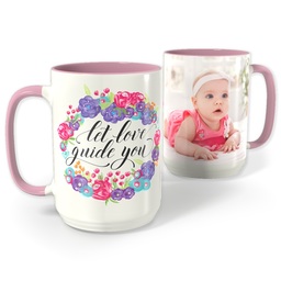 Pink Photo Mug, 15oz with Love Guides You design