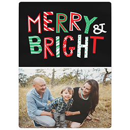 3x4 Photo Magnet with Mod Merry And Bright design