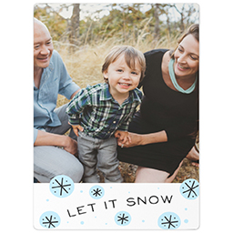 3x4 Photo Magnet with Sketched Snowflakes design