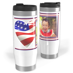 14oz Personalized Travel Tumbler with Americana Heart design