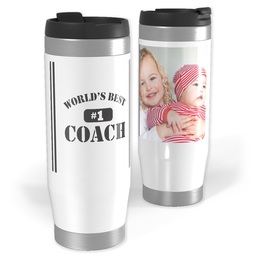 14oz Personalized Travel Tumbler with Best Coach Black design
