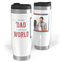 14oz Personalized Travel Tumbler with Best Dad In The World design