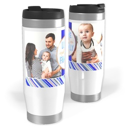 14oz Personalized Travel Tumbler with Love Makes Us Family design