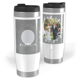 14oz Personalized Travel Tumbler with Flower Ring design