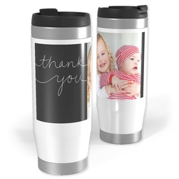 14oz Personalized Travel Tumbler with Flowing Gratitude design