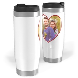 14oz Personalized Travel Tumbler with Heart Photo design