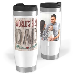 14oz Personalized Travel Tumbler with World's Best Natural Dad design