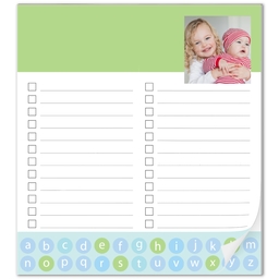 Notepad with Apples ABC List design