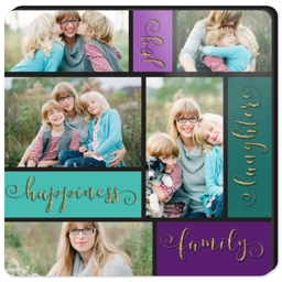 High Gloss Easel Print 5x5 with Family Happiness design