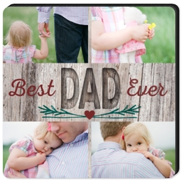 High Gloss Easel Print 5x5 with Natural Best Dad Ever design