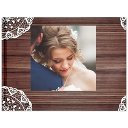 11x14 Layflat Photo Book with Rustic Lace design