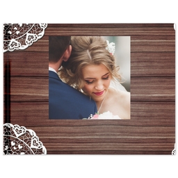 5x7 Hard Cover Photo Book with Rustic Lace design