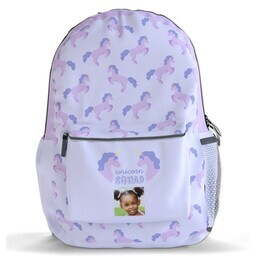 Photo Backpacks with Lavender Unicorn design
