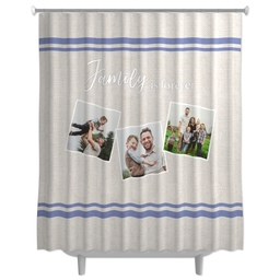 Photo Shower Curtain with Burlap Family design