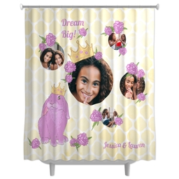 Photo Shower Curtain with Princess Bunny - Dream Big design
