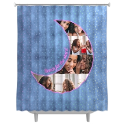 Photo Shower Curtain with Reach for the Stars - Moon design