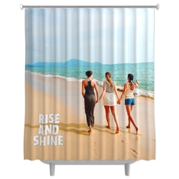 Photo Shower Curtain with Rise & Shine design