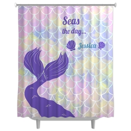 Photo Shower Curtain with Seas the Day - Mermaid design