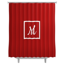 Photo Shower Curtain with Simple Monogram design