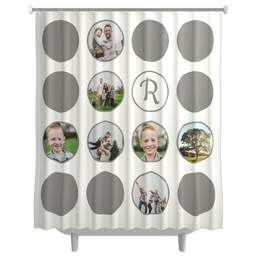 Photo Shower Curtain with Spots Photo Monogram design