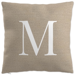 20x20 Throw Pillow with Burlap Monogram Text design