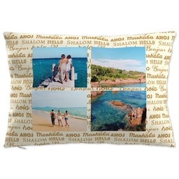 14x20 Throw Pillow with Hello Collage design