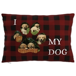 14x20 Throw Pillow with I Paw My Dog Plaid design