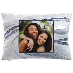 14x20 Throw Pillow with Marble Photo Frame design