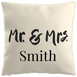 20x20 Throw Pillow with Mr & Mrs design