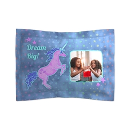 Microfiber Photo Pillow Sham, Standard with Rainbow Unicorn - Dream Big design