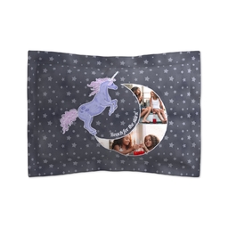 Microfiber Photo Pillow Sham, Standard with Unicorn Moon design