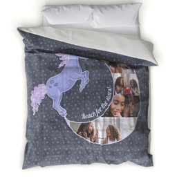 Microfiber Photo Comforter, Twin with Unicorn Moon design